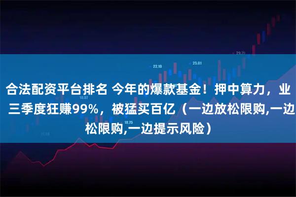 合法配资平台排名 今年的爆款基金！押中算力，业绩大爆发！三季度狂赚99%，被猛买百亿（一边放松限购,一边提示风险）