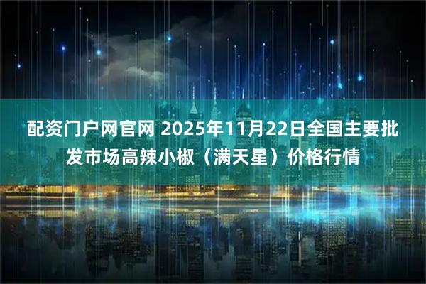 配资门户网官网 2025年11月22日全国主要批发市场高辣小椒（满天星）价格行情